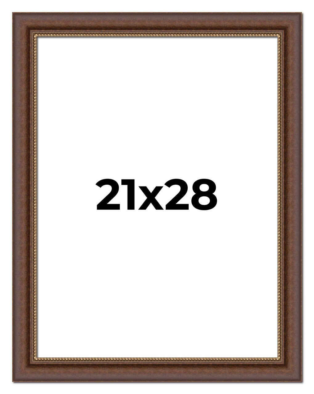 21x28 Traditional Brown Picture Frame - UV Acrylic, Foam Board Backing, Hanging Hardware